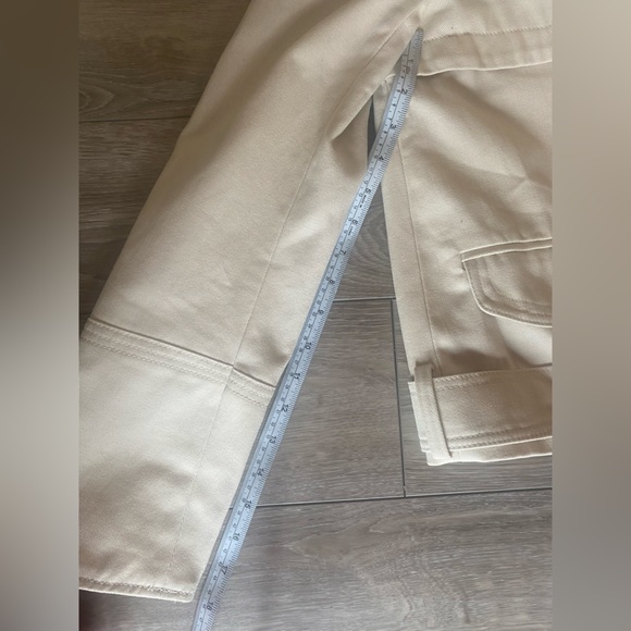 Gap Women Moto Zip Biker Jacket Fur Collar Ivory - Picture 11 of 12